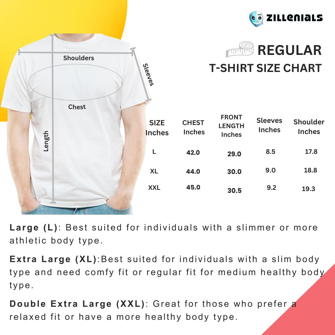 ZILLENIALS Unisex T-Shirt, Regular Fit Half Sleeve Round Neck Pure Cotton Tshirt Glory of Lion Graphic Printed